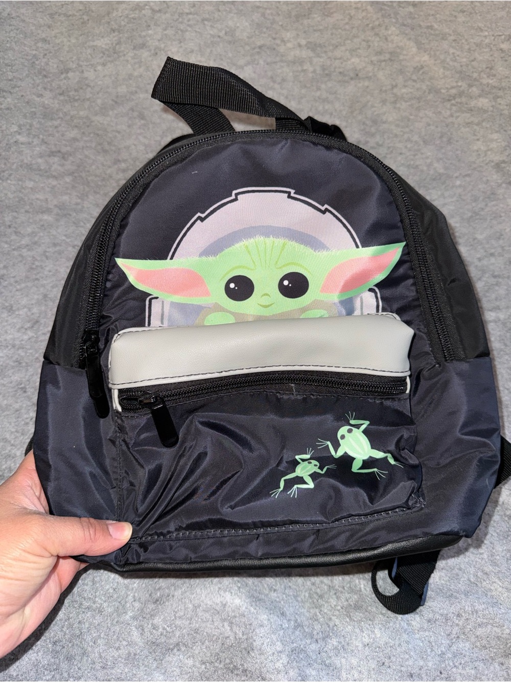 Star Wars Kids Backpack in Black with Green Grogu Artwork